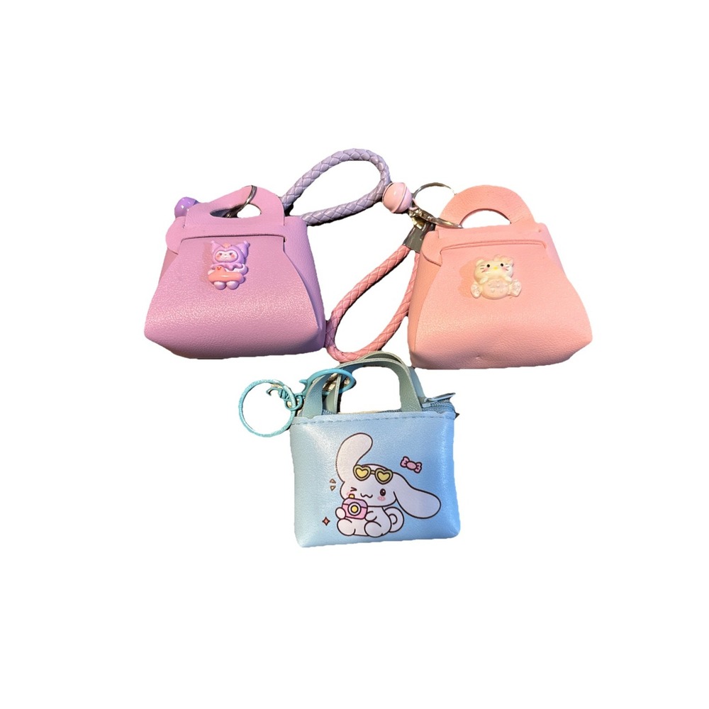 Sanrio Mini Tote Bag Keychain 3‎ PCS - Ear Bud Case - Kitty